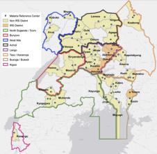 Uganda malaria reference center map