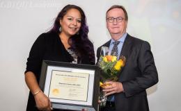 Danielle Castro and Chancellor Sam Hawgood