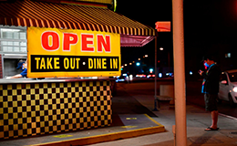 man waiting for take out