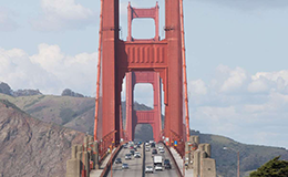 mild traffic on the golden gate bridge