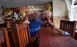 restaurant owner preparing for re-opening