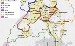 Malaria reference centers map in Uganda